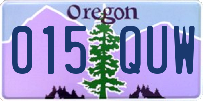 OR license plate 015QUW
