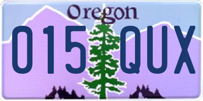 OR license plate 015QUX