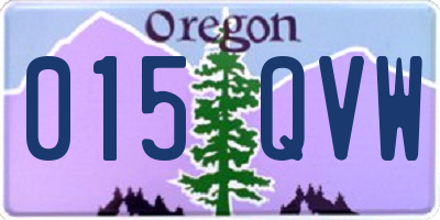 OR license plate 015QVW