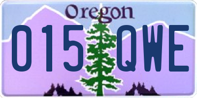 OR license plate 015QWE