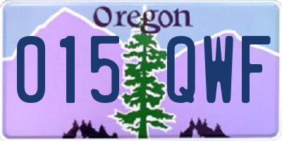 OR license plate 015QWF