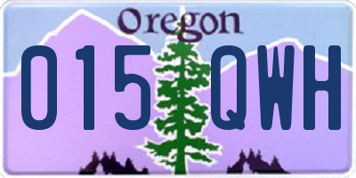 OR license plate 015QWH