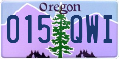 OR license plate 015QWI