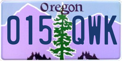 OR license plate 015QWK