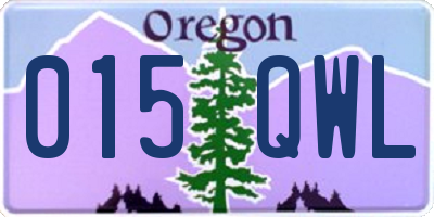 OR license plate 015QWL