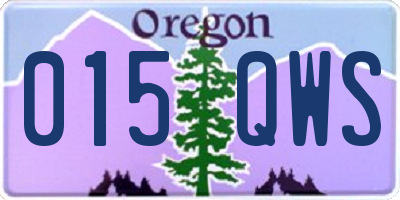 OR license plate 015QWS