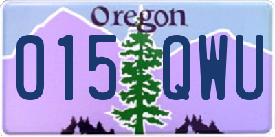 OR license plate 015QWU