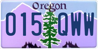OR license plate 015QWW