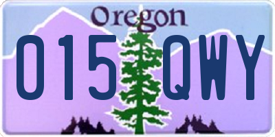 OR license plate 015QWY