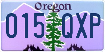 OR license plate 015QXP