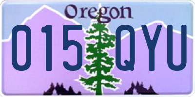 OR license plate 015QYU