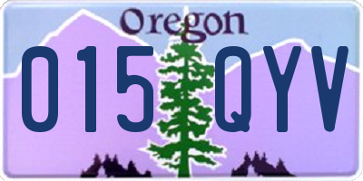 OR license plate 015QYV