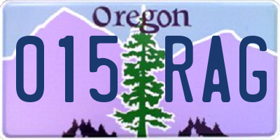 OR license plate 015RAG