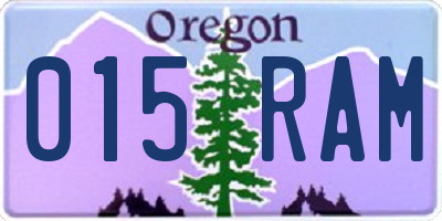 OR license plate 015RAM