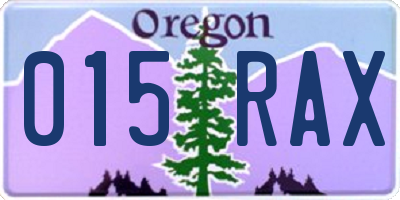 OR license plate 015RAX