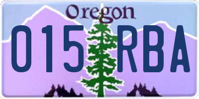 OR license plate 015RBA