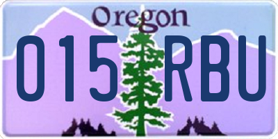 OR license plate 015RBU