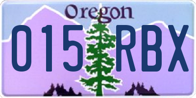 OR license plate 015RBX