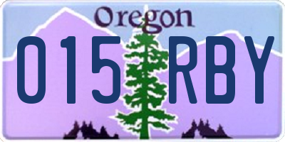 OR license plate 015RBY