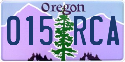 OR license plate 015RCA