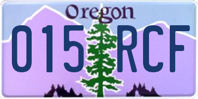 OR license plate 015RCF