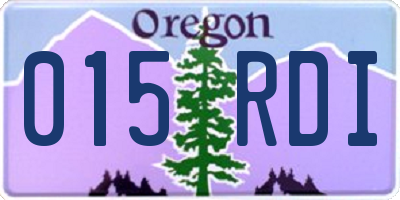 OR license plate 015RDI