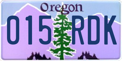 OR license plate 015RDK