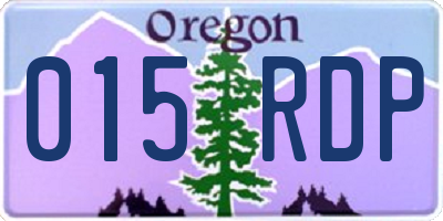 OR license plate 015RDP