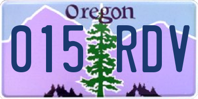 OR license plate 015RDV