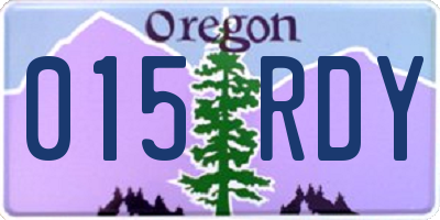 OR license plate 015RDY