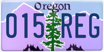 OR license plate 015REG