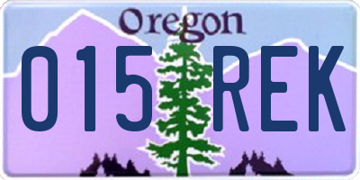 OR license plate 015REK