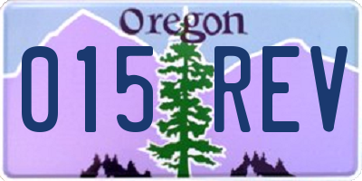 OR license plate 015REV