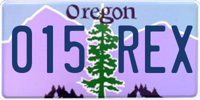 OR license plate 015REX