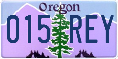 OR license plate 015REY