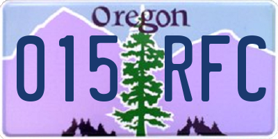 OR license plate 015RFC