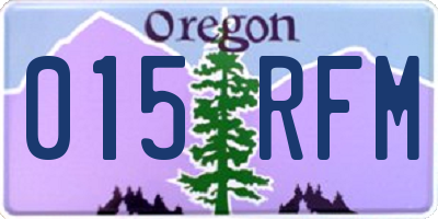 OR license plate 015RFM