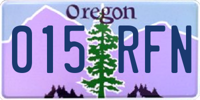 OR license plate 015RFN