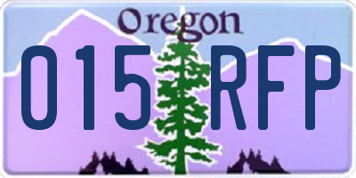 OR license plate 015RFP
