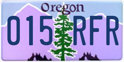 OR license plate 015RFR
