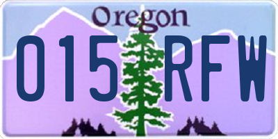 OR license plate 015RFW