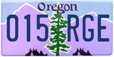 OR license plate 015RGE