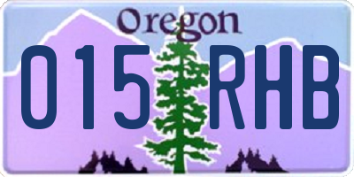 OR license plate 015RHB