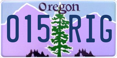 OR license plate 015RIG