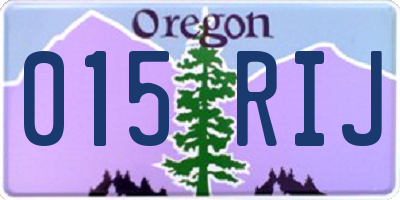 OR license plate 015RIJ