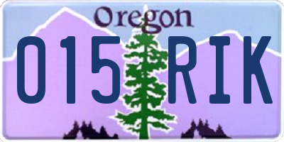 OR license plate 015RIK