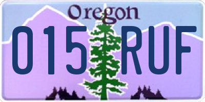 OR license plate 015RUF