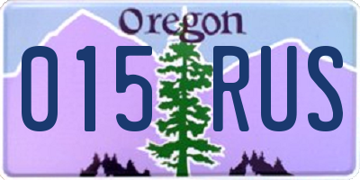 OR license plate 015RUS