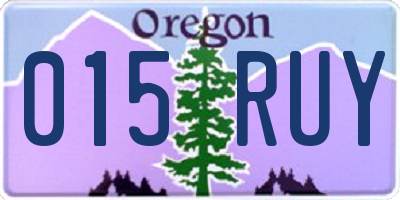 OR license plate 015RUY
