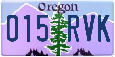 OR license plate 015RVK